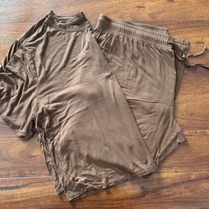 Brown T-Shirt and Pants Set